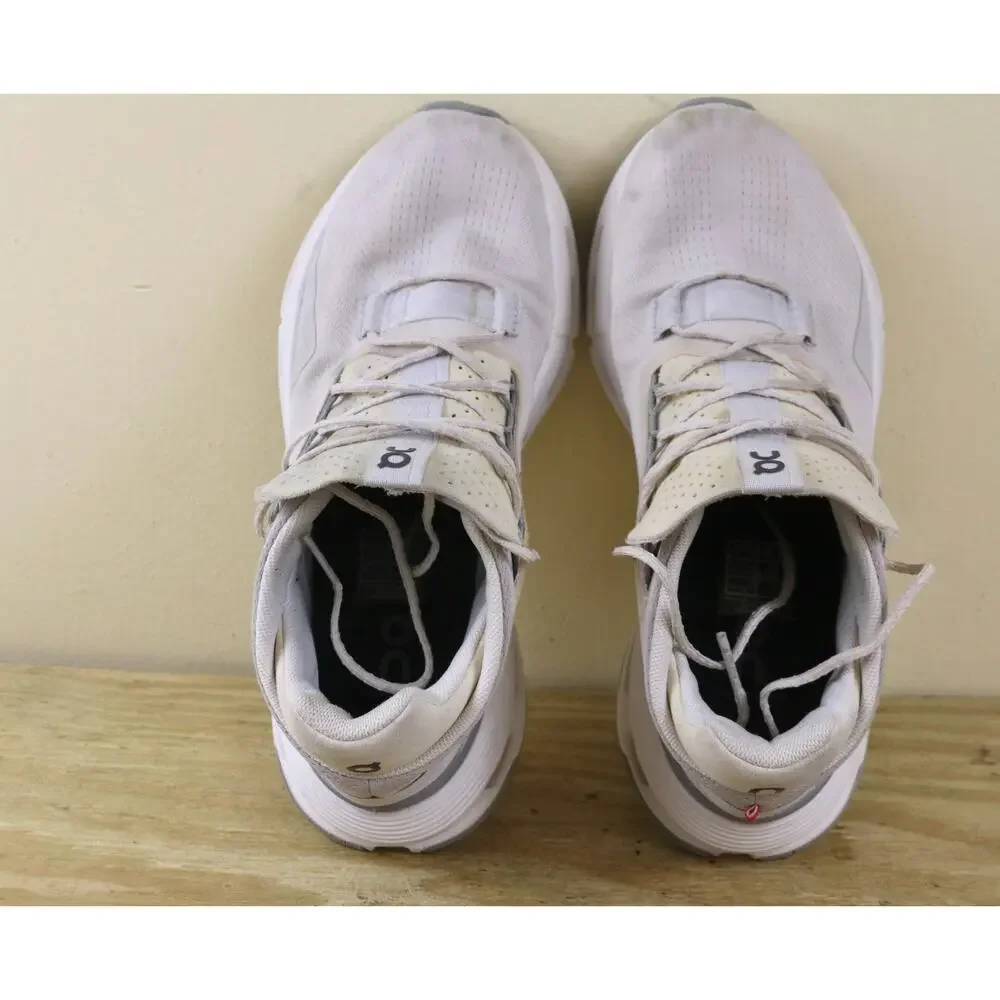 On Cloudnova 2 Womens 7 Beige White Sneakers Running Shoes